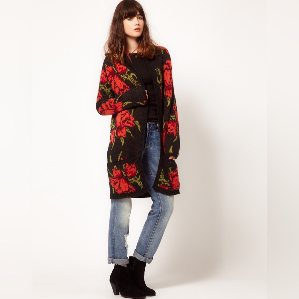 Free People Flower Power Knit Duster Cardigan - Size S